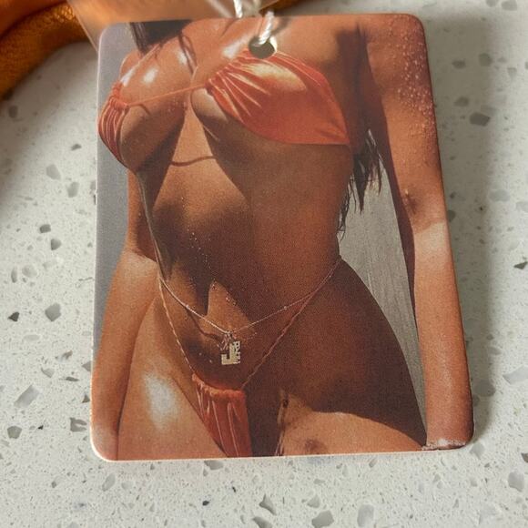 Neena  Swim Orange Terrycloth Bikini Bottoms size S NWT - Picture 3 of 8